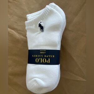 NWT- Polo Ralph Lauren 6 Pairs Low Cut Socks- Shoe size 4-10 1/2